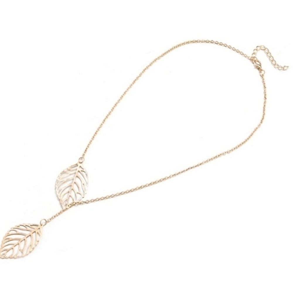 👽Double Gold Leaf Necklace